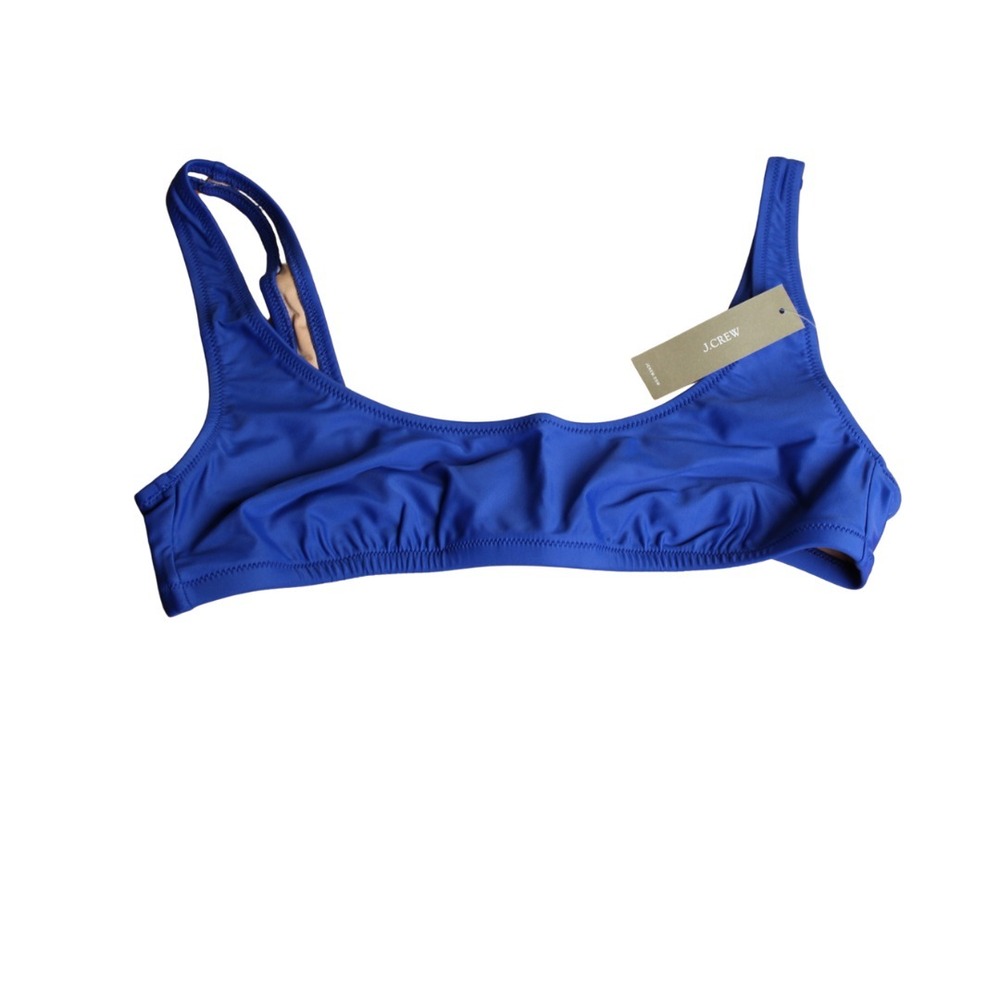NWT J. Crew Heritage‎ Scoop Neck Bikini Top Harbor View Blue Womens Size S